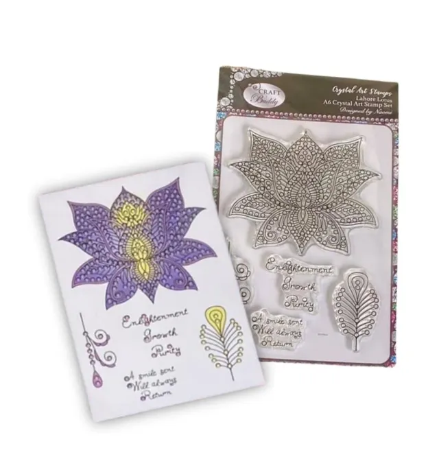 Craft Buddy Crystal Art Lahore Lotus stempelset A6