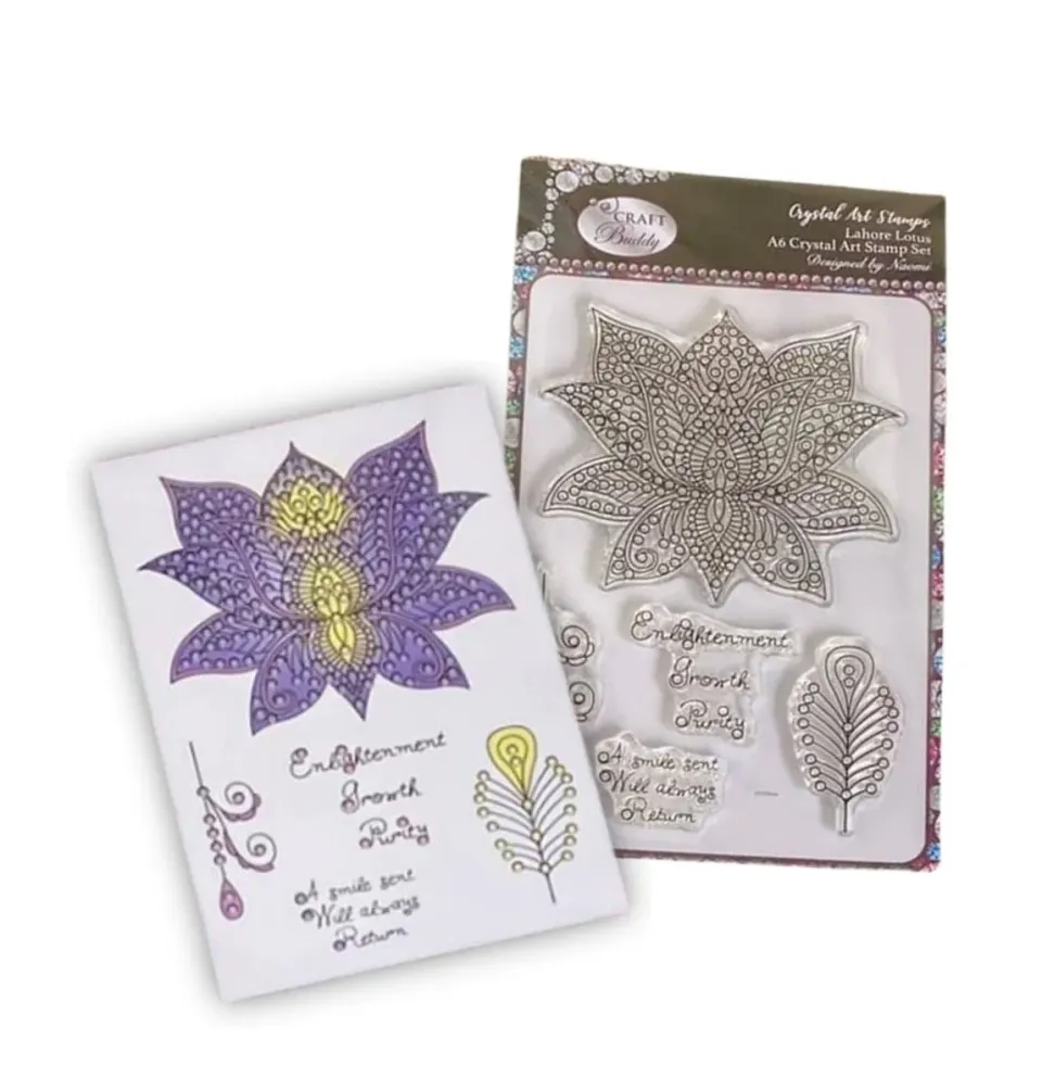 Craft Buddy Crystal Art Lahore Lotus stempelset A6