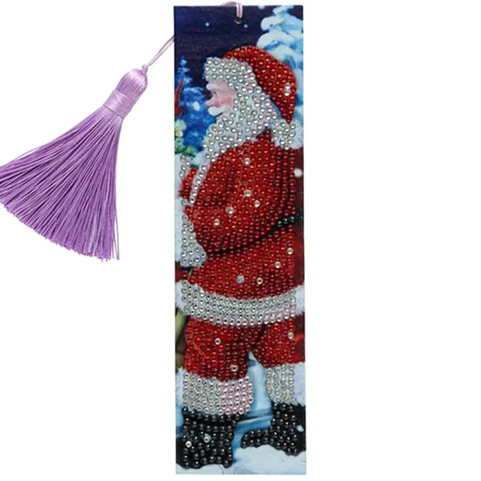 Figured'Art Kerstman diamond painting bladwijzers 21x6 cm