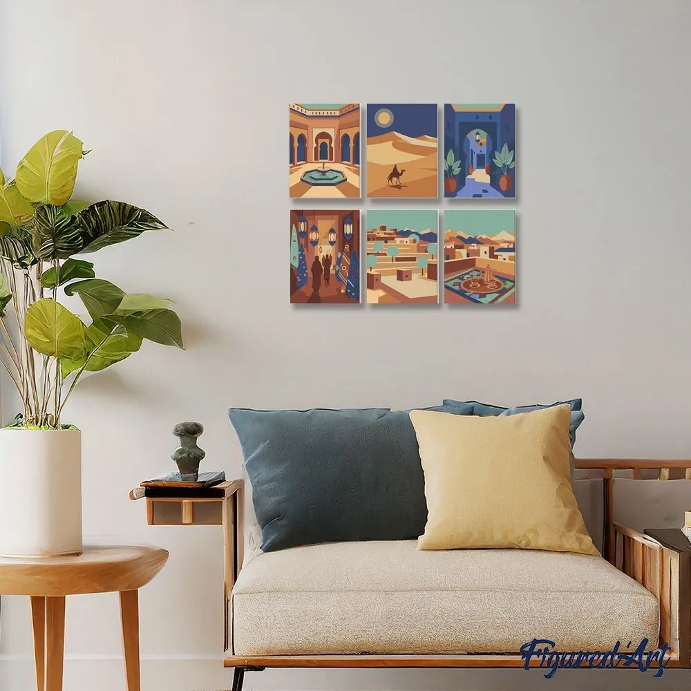 Figured'Art Mini Magisch Arabië schilderen op nummer 15x20cm 6 stuks