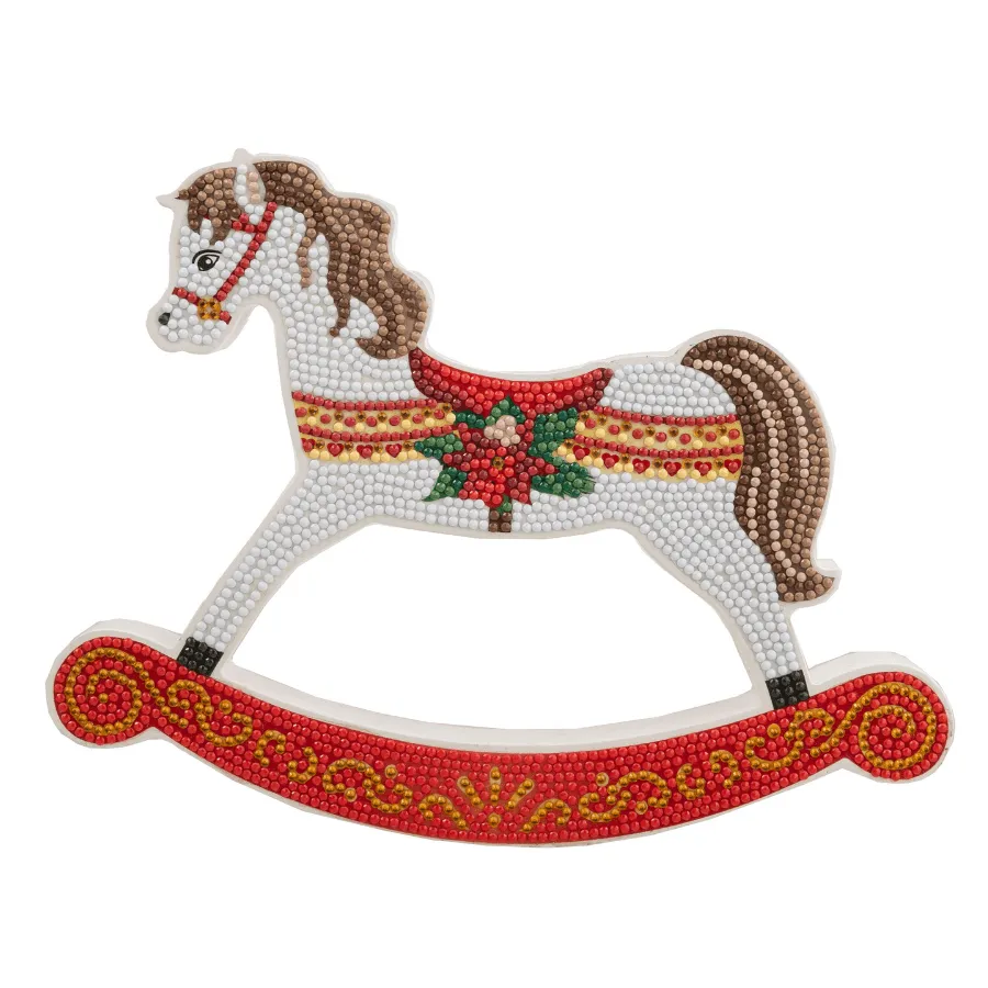 Craft Buddy Crystal Art Rocking Horse houten decoratie 25cm