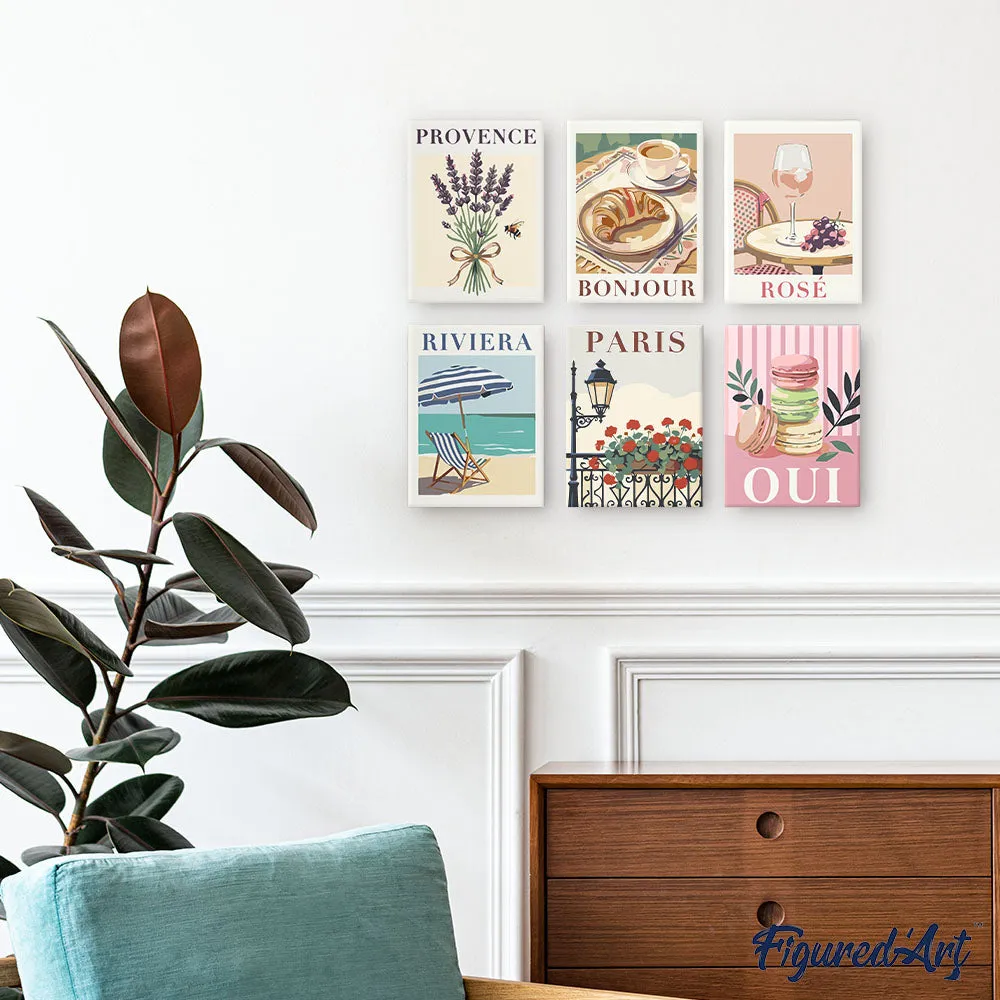 Figured'Art Chic Frankrijk mini schilderen op nummer 6 stuks 15x20cm