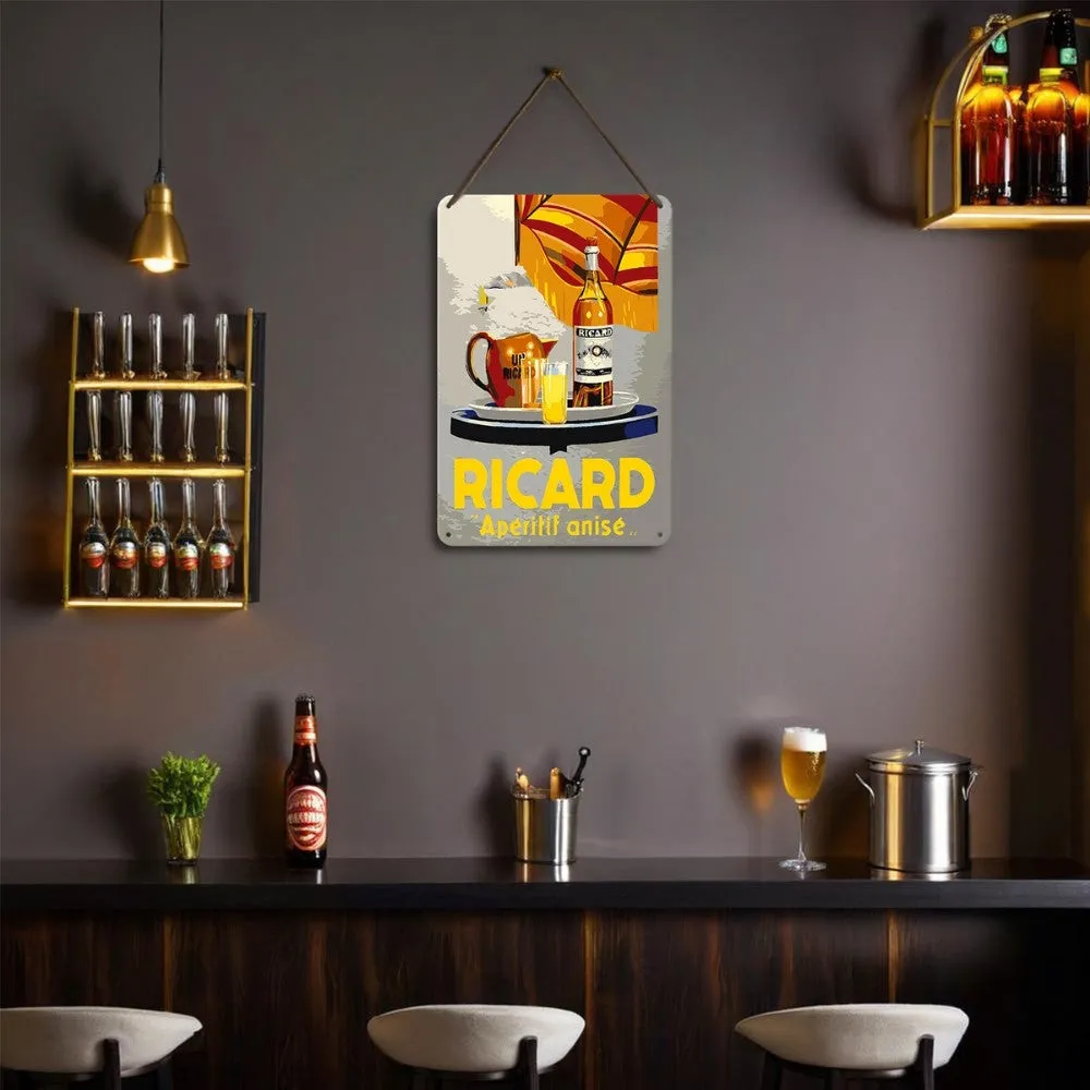 Figured'Art Ricardo Aperitief Anijs Grijs metalen poster 30x20 cm
