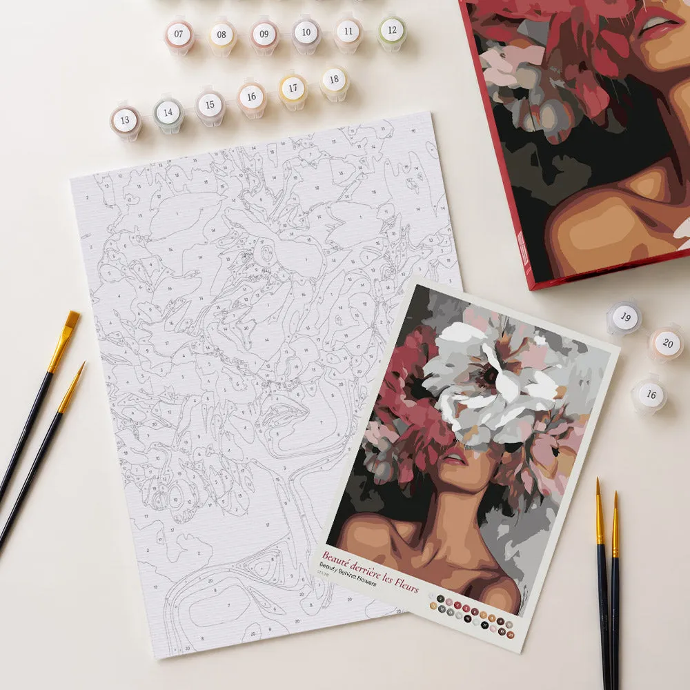 Figured'Art Schoonheid achter Bloemen schilderen op nummer cadeauset