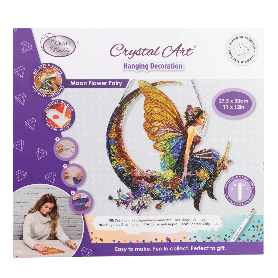 Craft Buddy Crystal Art Moon Flower Fairy Hanger 27,5 cm