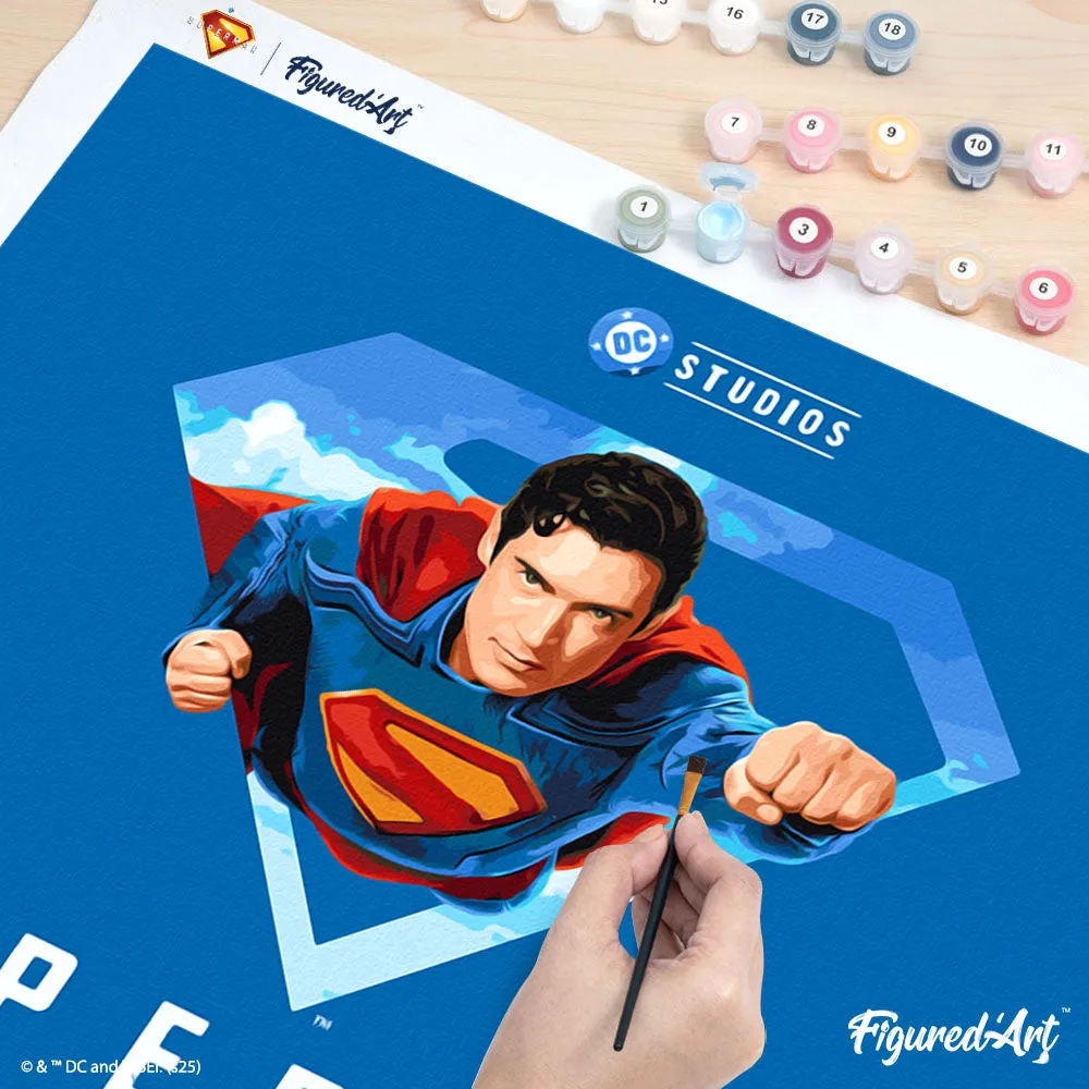Figured'Art Superman S-schild schilderen op nummer 40x50 cm