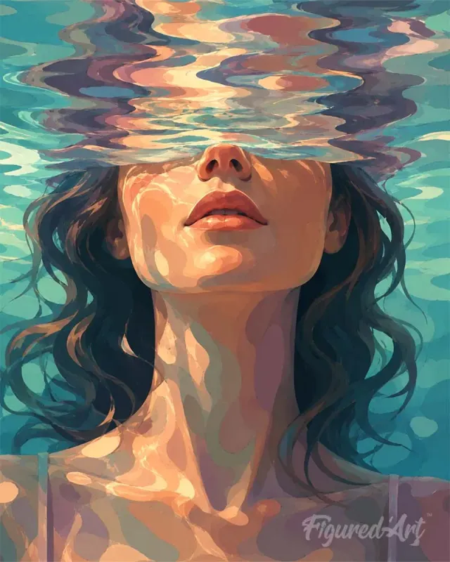 Figured'Art De sluier van water schilderen op nummer 40x50 cm eenvoudig