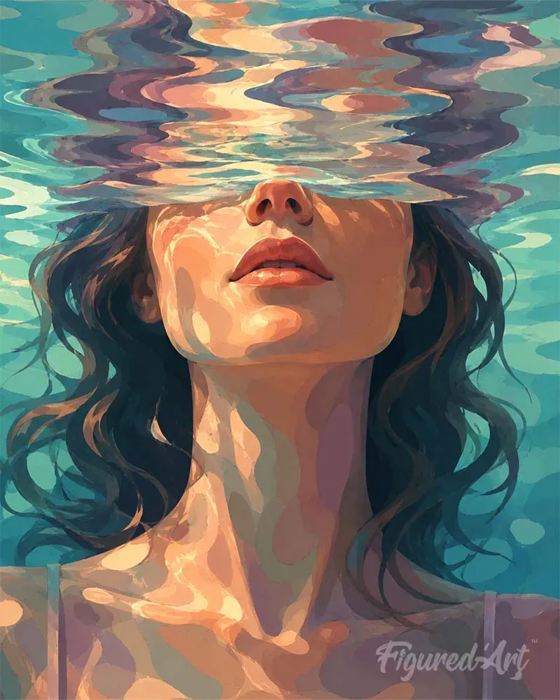 Figured'Art De sluier van water schilderen op nummer 40x50 cm eenvoudig