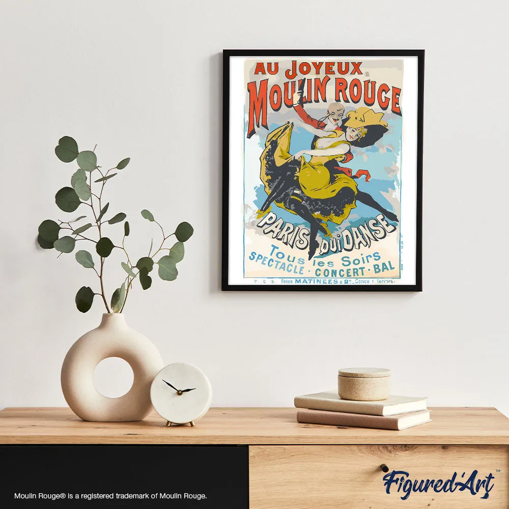 Figured'Art Moulin Rouge-affiche Parijs dat danst schilderen op nummer 40x50 cm