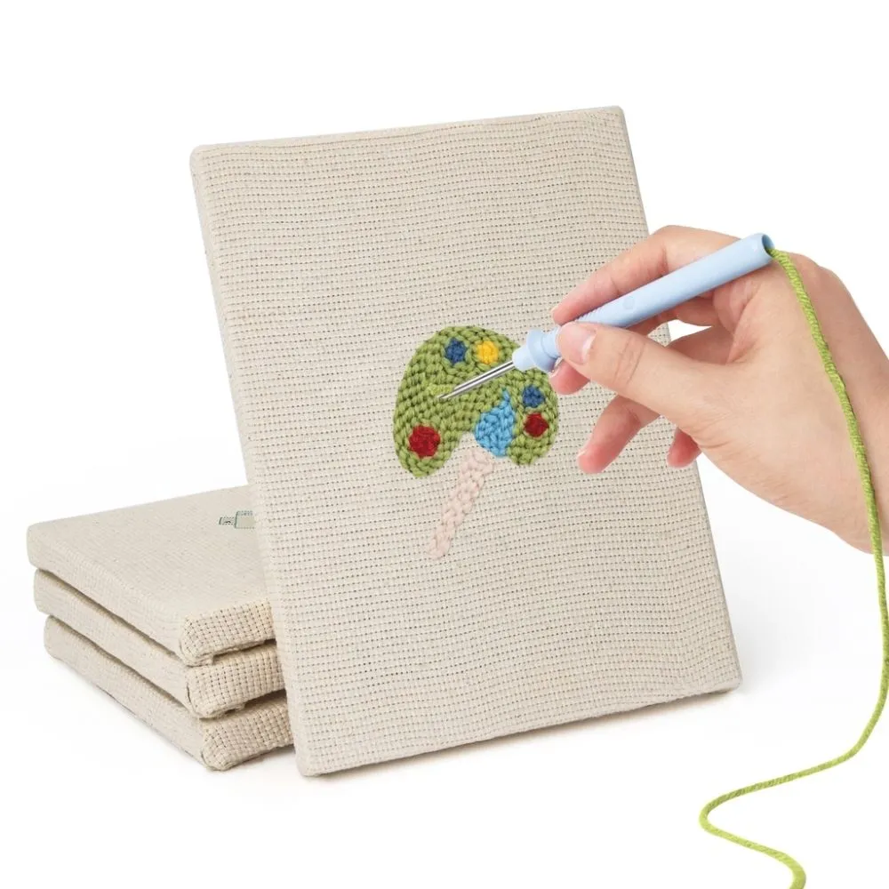Figured'Art Teken Essentials punch needle set 4 stuks 15x20cm katoen