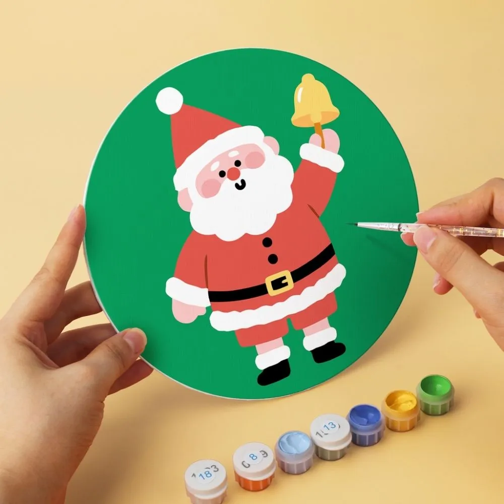Figured'Art Kerstman-momenten schilderen op nummer schijven Ø20cm 6st
