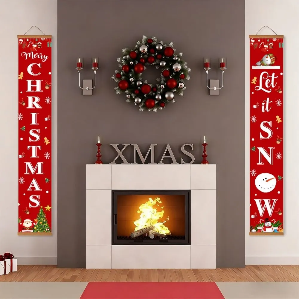 Figured'Art DIY Deur Banners Laat Het Sneeuwen deurbanner 20x120 cm