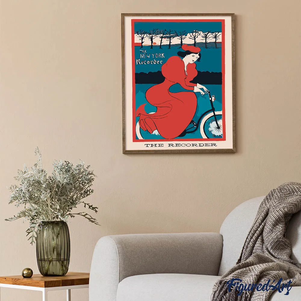 Figured'Art Vintage fiets poster schilderen op nummer 40x50 cm eenvoudig