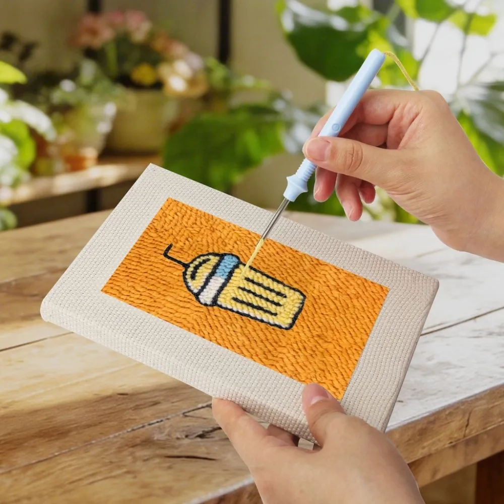 Figured'Art Drankjes Punch Needle Set 4 stuks met frame