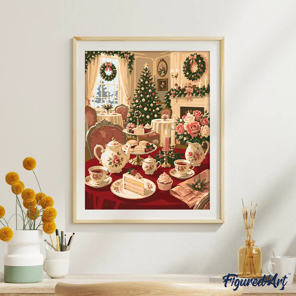 Figured'Art Kersttheetijd schilderen op nummer 40x50 cm kerst