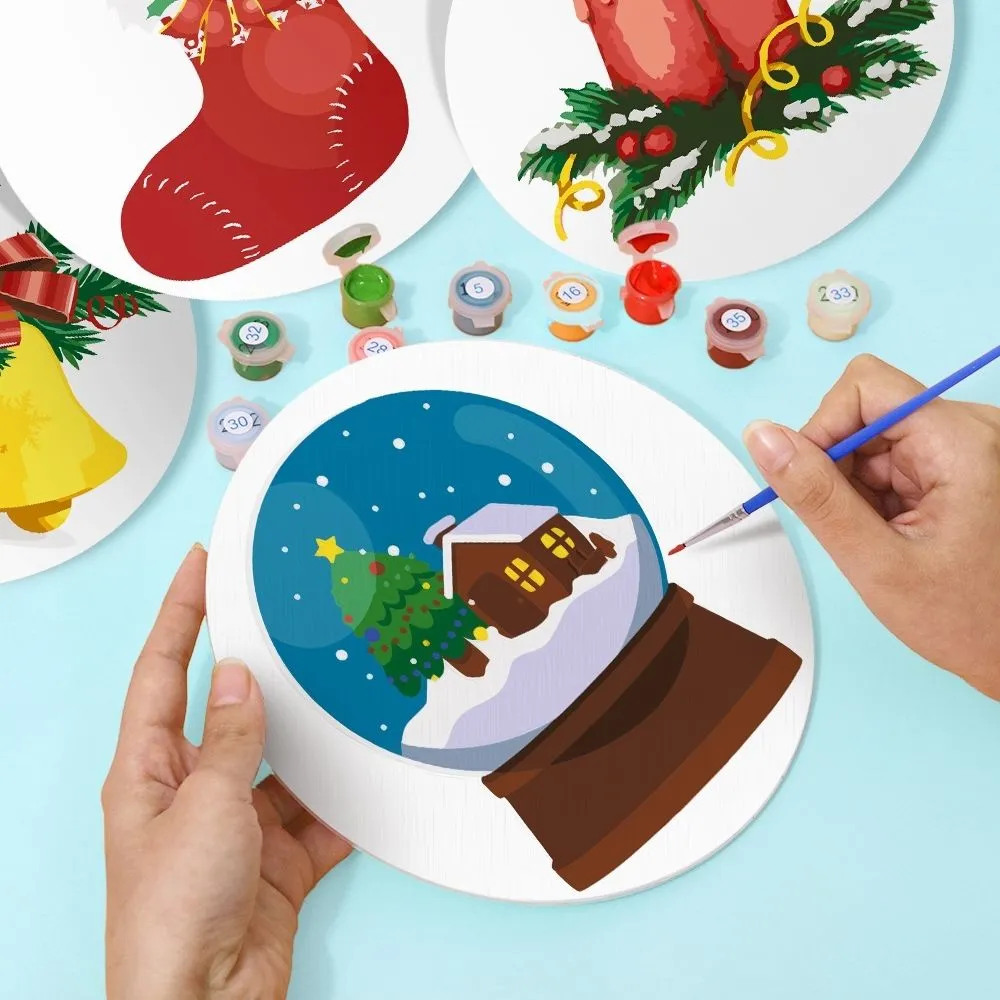 Figured'Art Klassiek Kerstplezier placemats schilderen 20cm 4 stuks