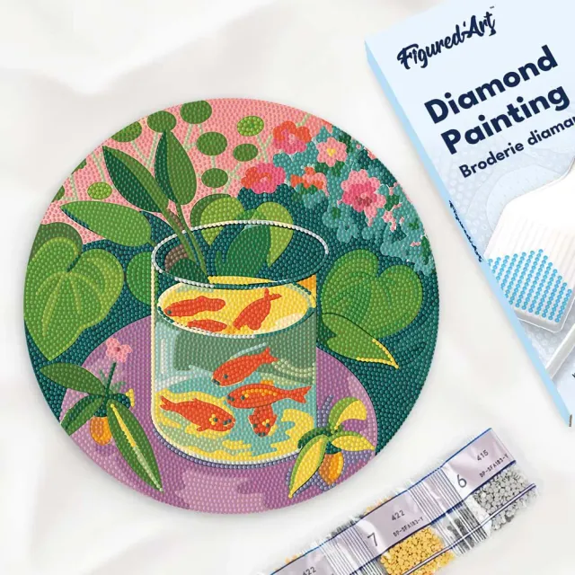 Figured'Art De goudvissen Matisse diamond painting 30 cm rond