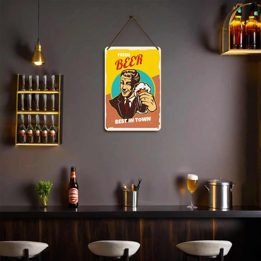 Figured'Art Vers Bier Kerel metalen poster schilderen op nummer 30x20cm