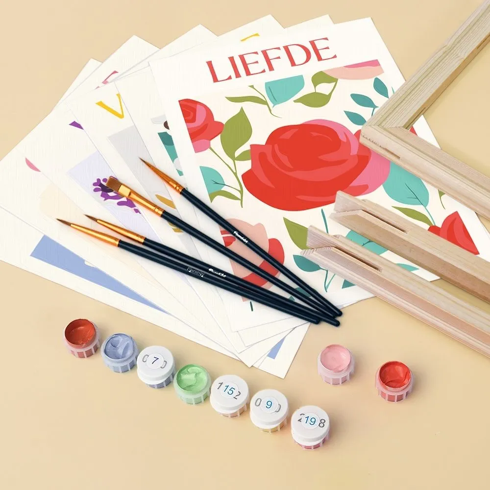 Figured'Art Mini Schilderen op Nummer Bloeiende Emoties 5 15x20cm 6 stuks