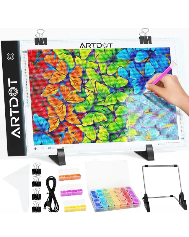 ARTDOT Lightpad A4 Lichttafel diamond painting dimbaar