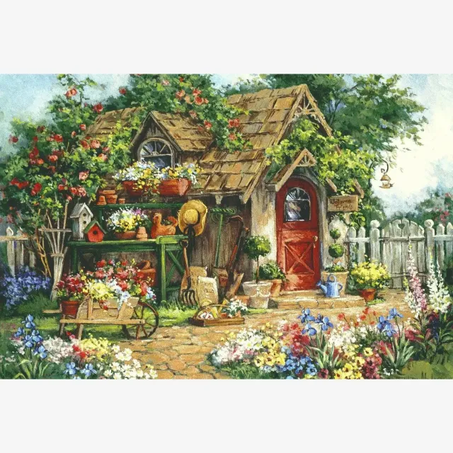 ARTDOT Tuiniersparadijs diamond painting vierkant 67x45 cm