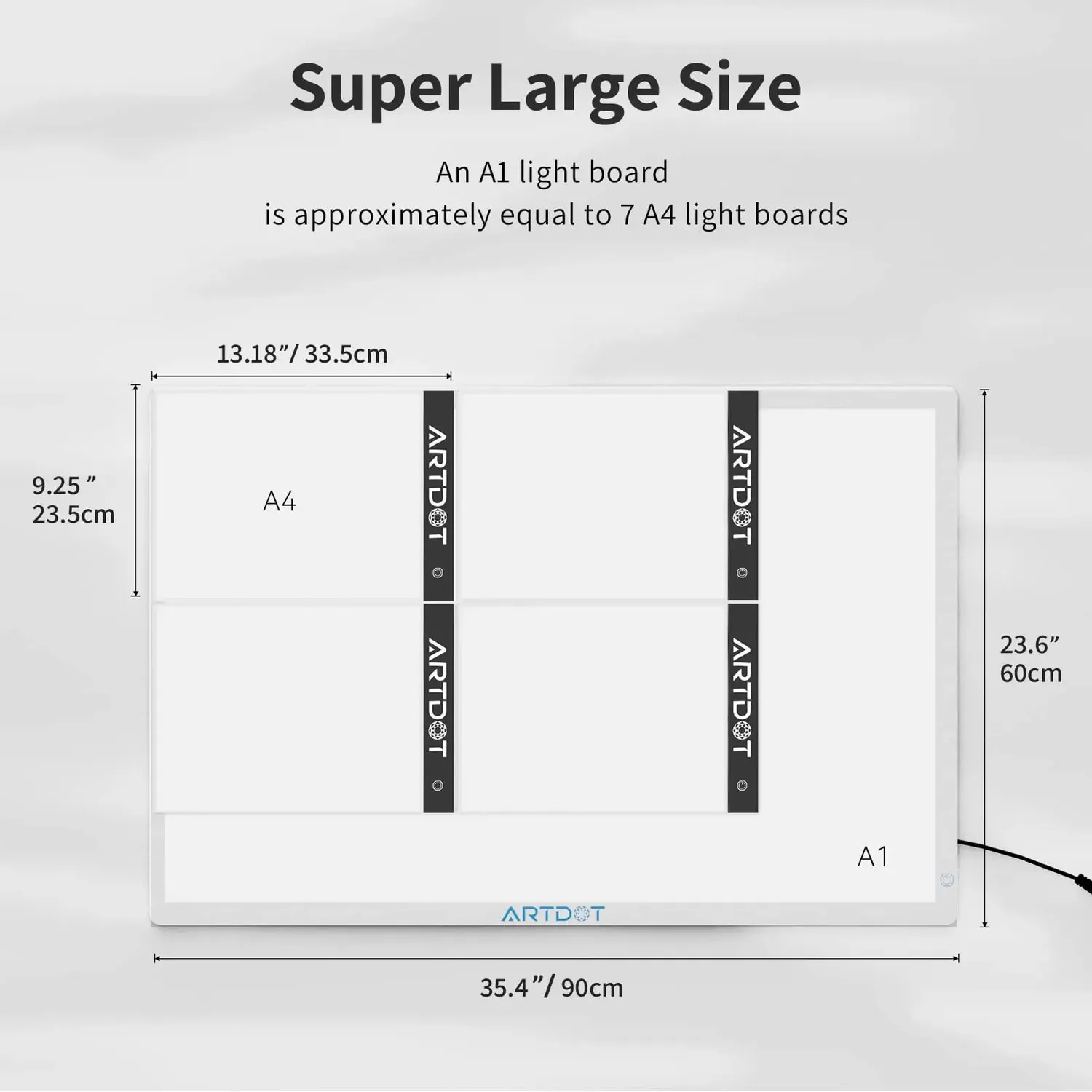 ARTDOT A1 Lichtpad diamond painting LED 3 standen