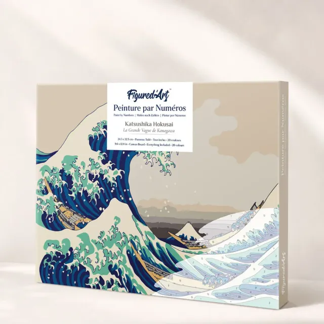 Figured'Art Grote Golf bij Kanagawa Schilderen op Nummer Cadeauset