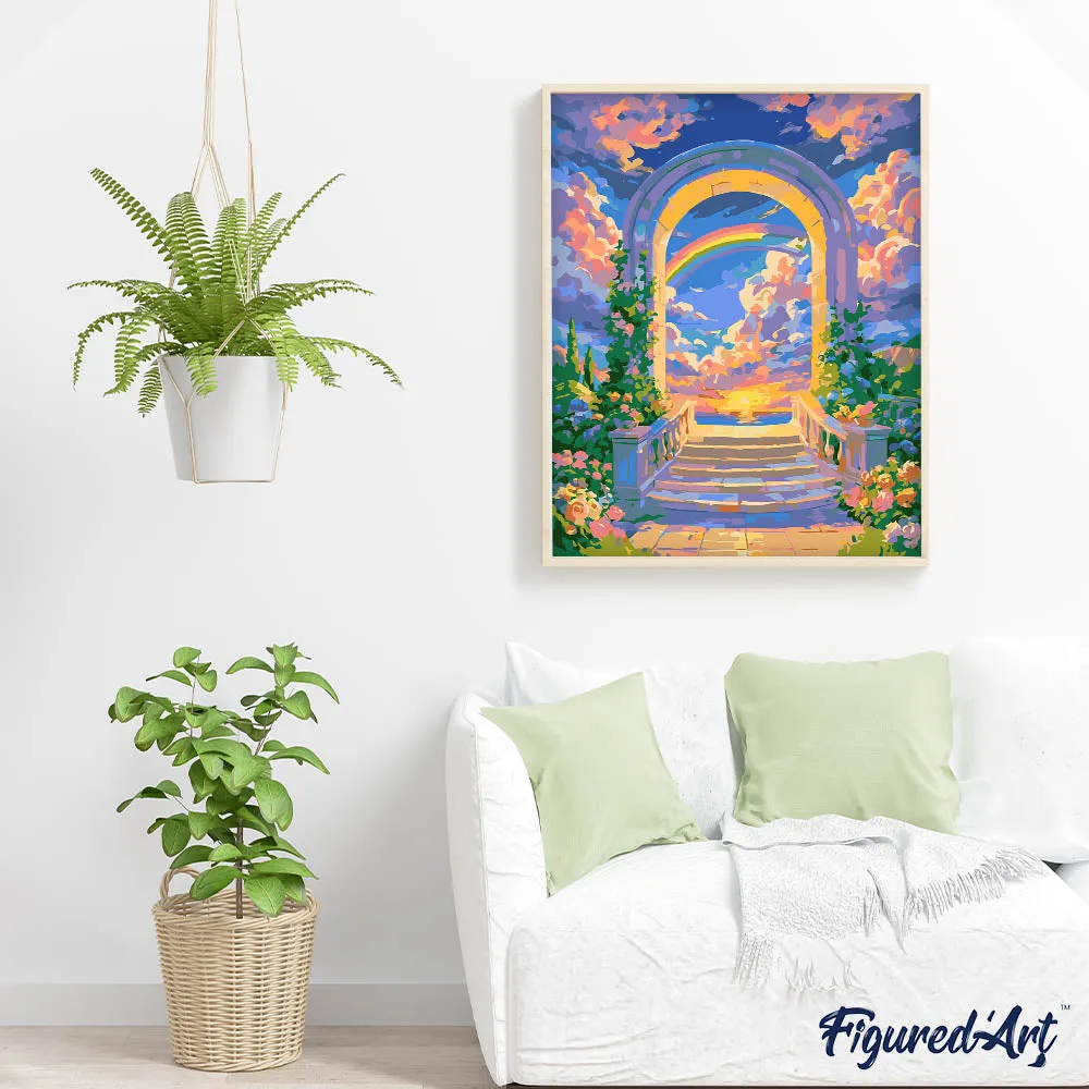 Figured'Art Voorbij de regenboog schilderen op nummer 40x50 cm