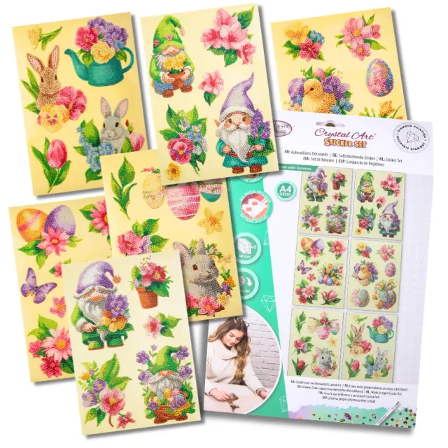 Craft Buddy Crystal Art Easter With Gnomes stickers 35 stuks