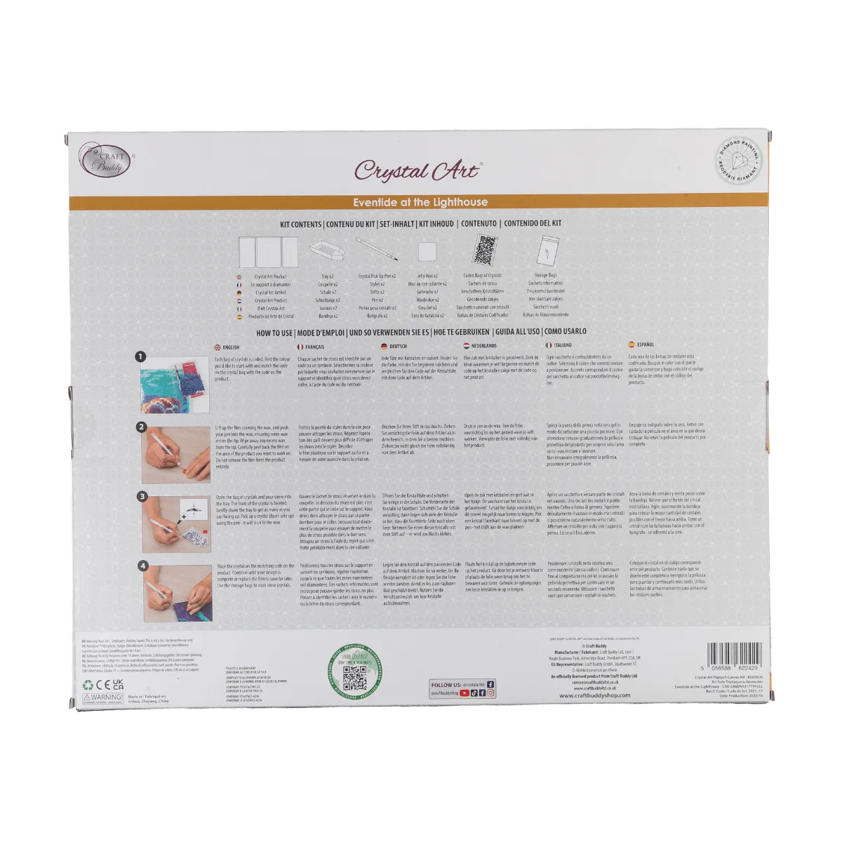 Craft Buddy Crystal Art Eventide Lighthouse canvas drieluik