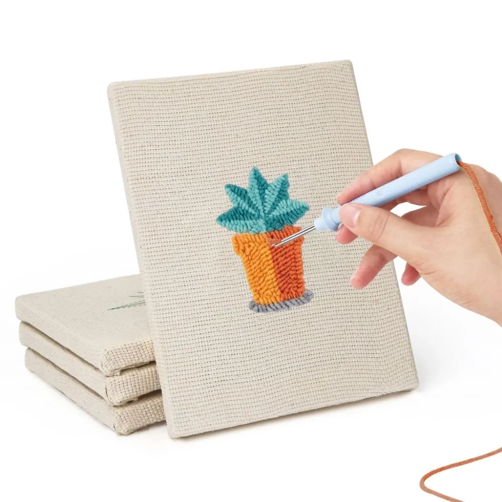 Figured'Art Mini Binnen Tuin 2 punch needle set 4 stuks 15x20 cm