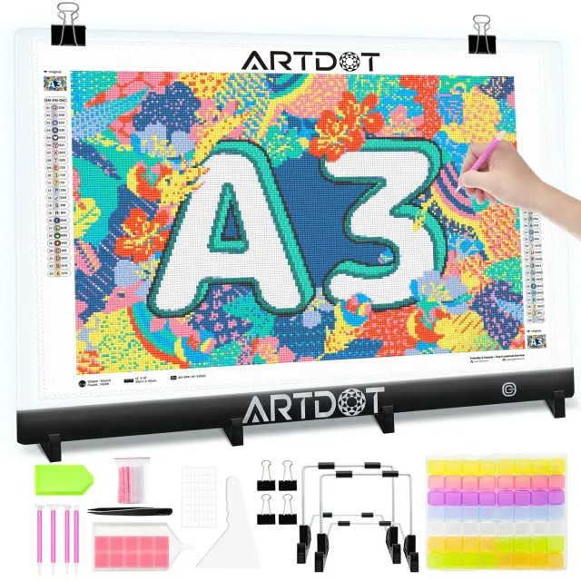 ARTDOT A3 lightpad diamond painting LED lichtbak dimbaar