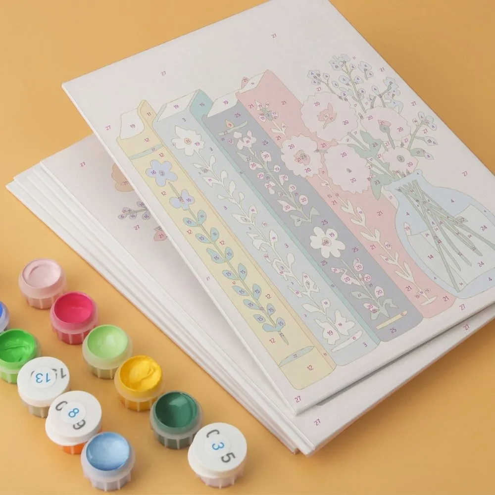 Figured'Art Literair Boeket mini schilderen op nummer 15x20cm 6 st