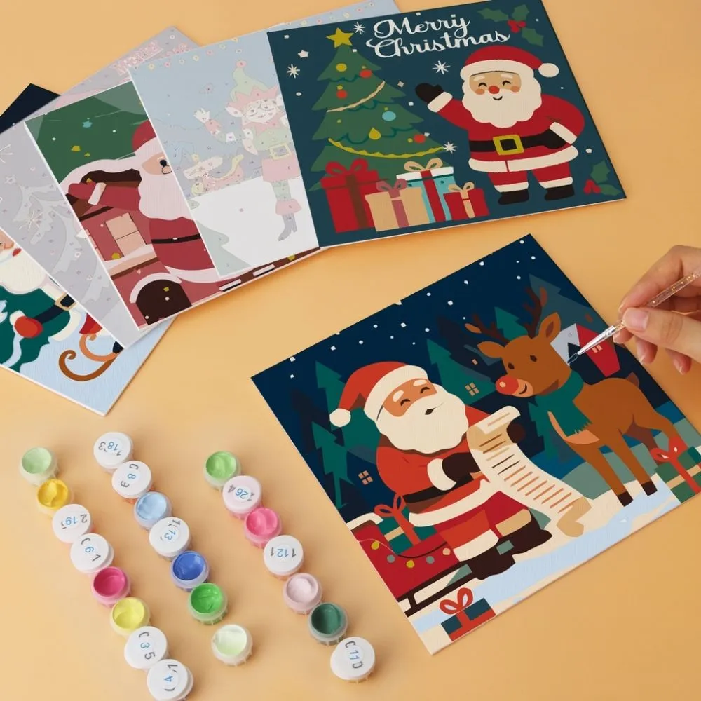 Figured'Art Mini Serie Holly Jolly schilderen op nummer 20x20cm 6 stuks kerst