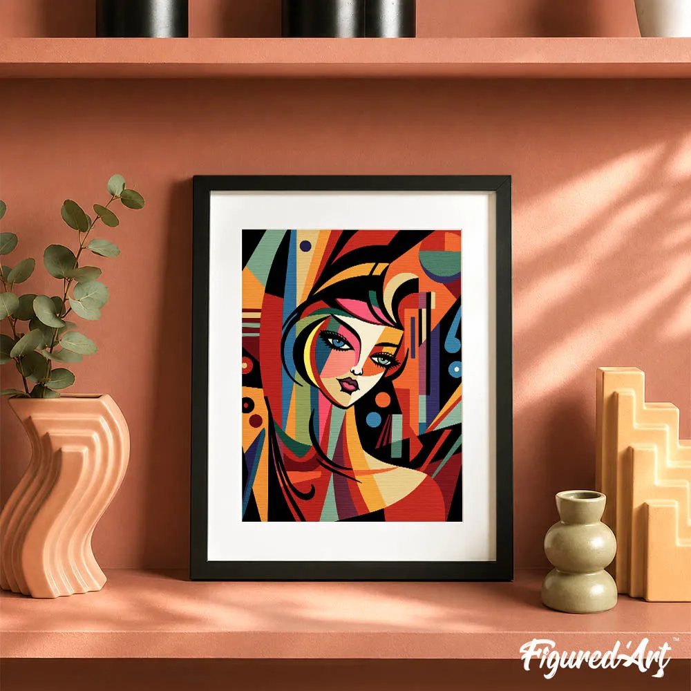 Figured'Art Abstracte Vrouw schilderen op nummers cadeauset 24,5x32,5cm