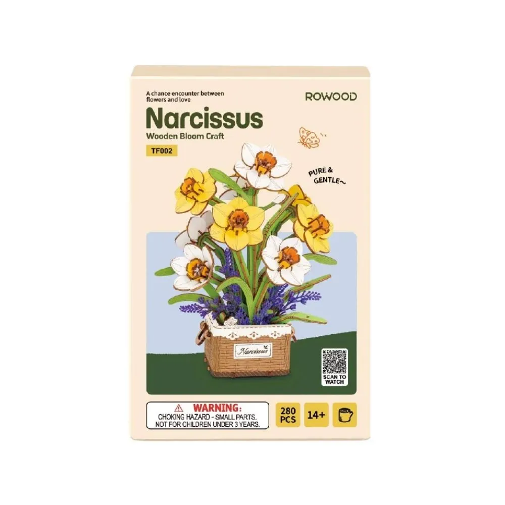 Figured'Art Narcissen 3D puzzel hout 280 stukjes bloemen