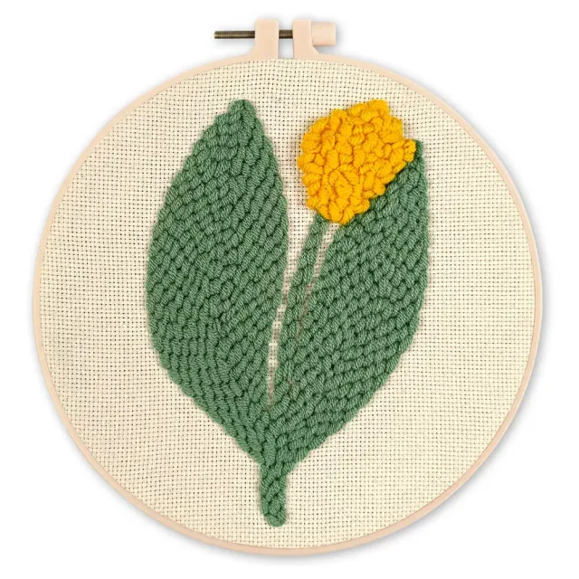 Figured'Art Punch Needle Pakket Gele Tulp 20x20 cm wol