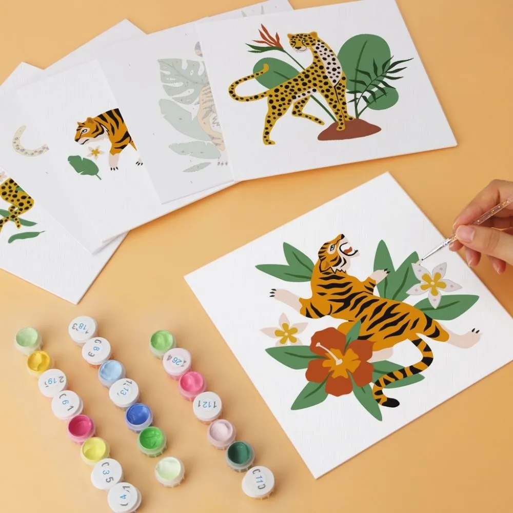 Figured'Art Jungletijger mini schilderen op nummer 6x 20x20