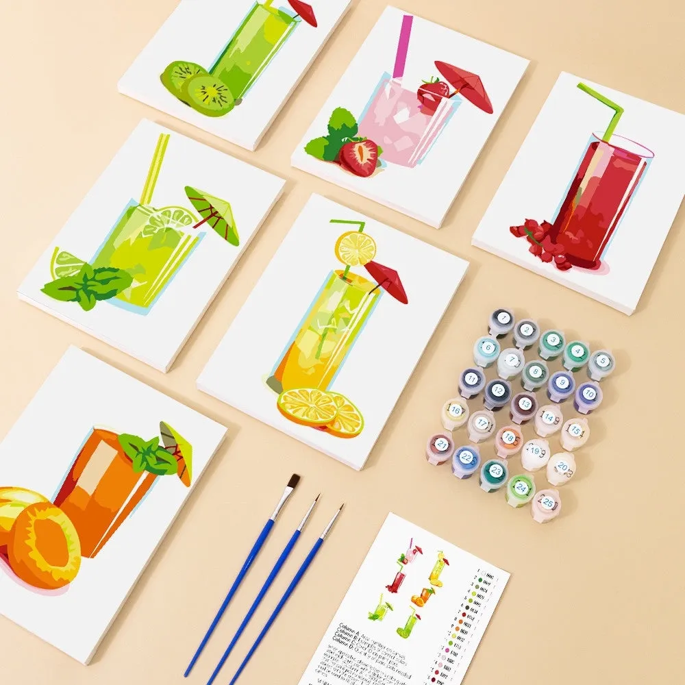 Figured'Art Verse Fruitsappen schilderen op nummer 15x20cm 6 stuks