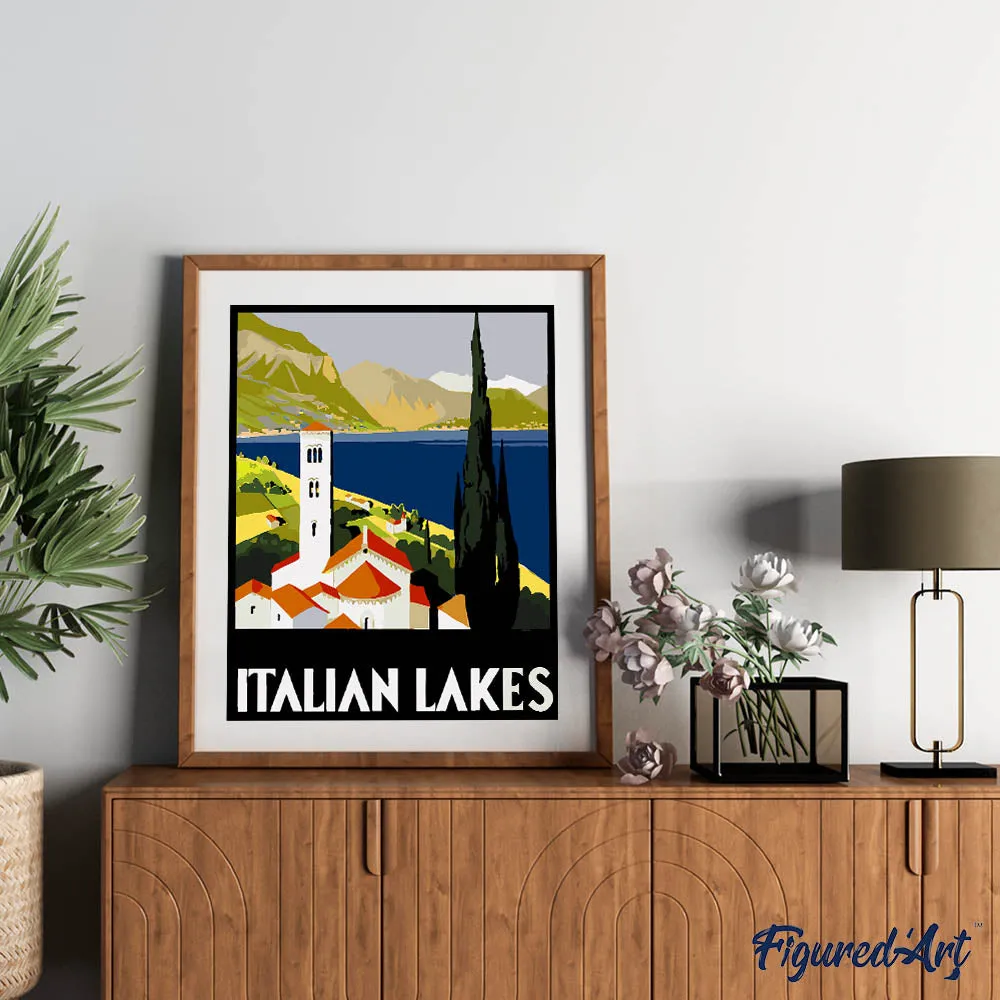Figured'Art Vintage Italiaanse Meren schilderen op nummer 40x50