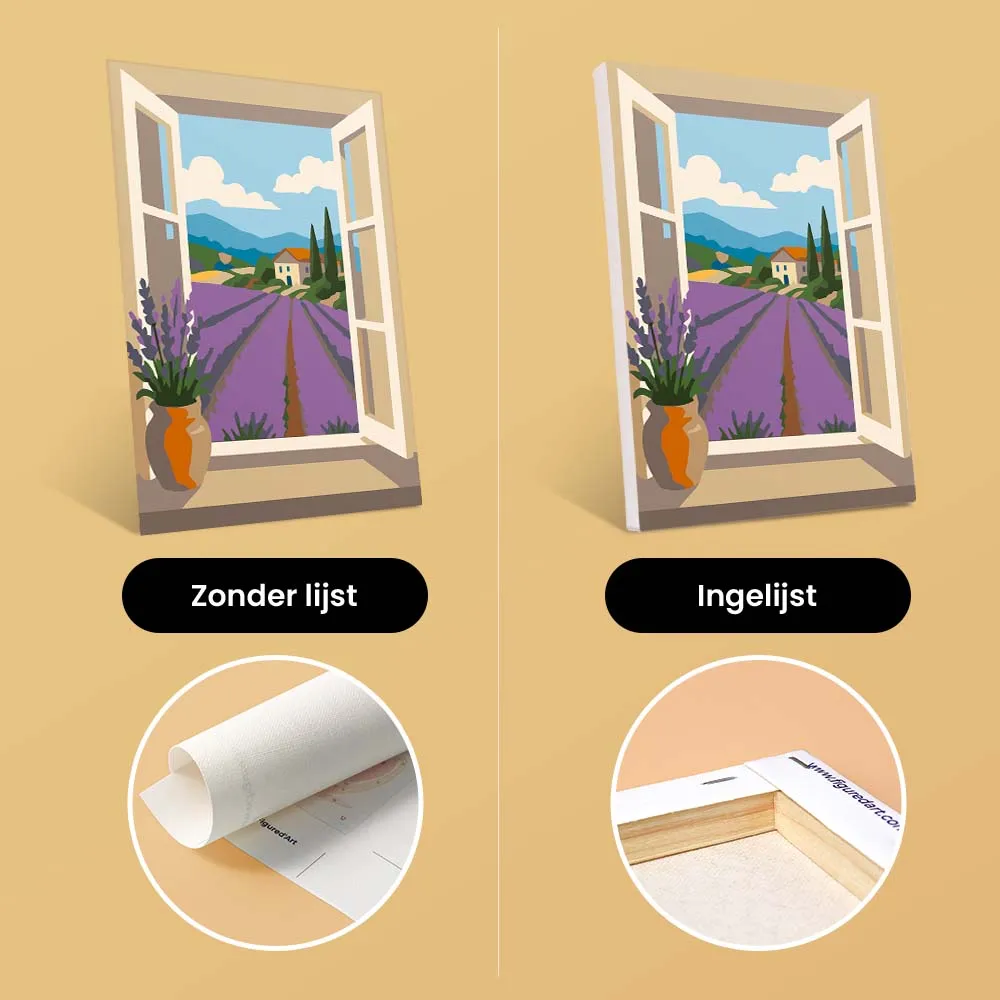 Figured'Art Mini Uitzichten door het Raam schilderen op nummer 6 stuks