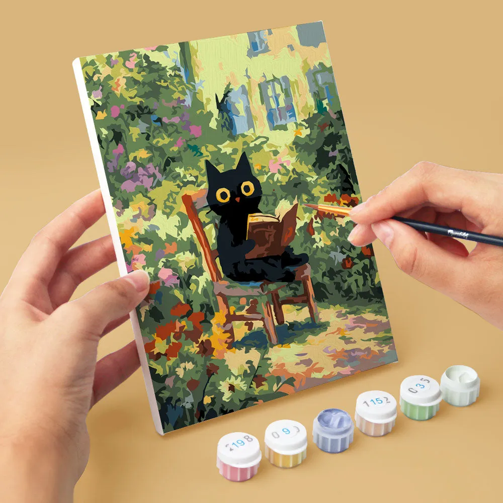 Figured'Art Mini Kat in Claude Monet-stijl schilderen op nummer 6 stuks