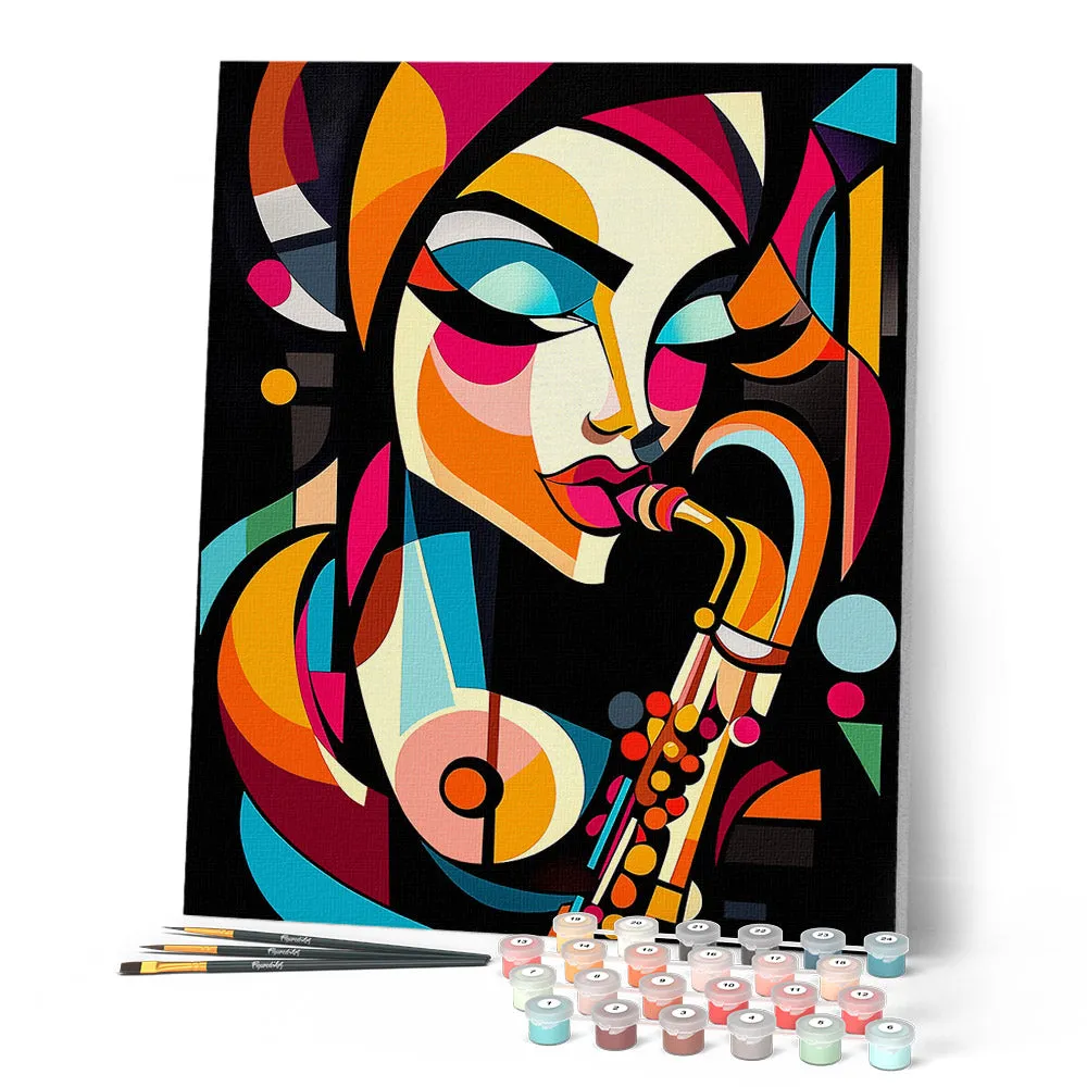 Figured'Art Gedurfd Abstract Sax Dame schilderen op nummer 40x50 cm eenvoudig