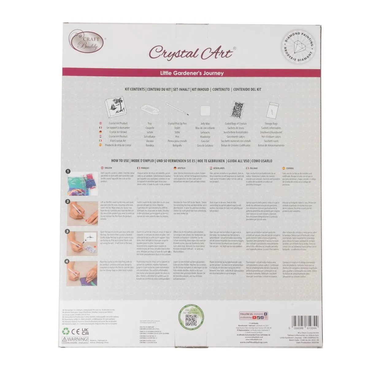 Craft Buddy Crystal Art Little Gardeners Journey canvas 40x50cm