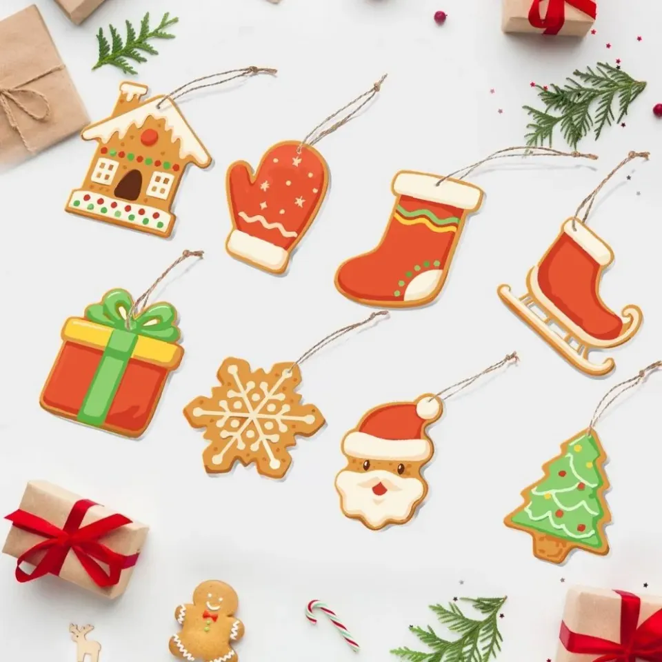 Figured'Art Vreugdevolle Iconen 1 schilderen op nummers kerst 8 stuks