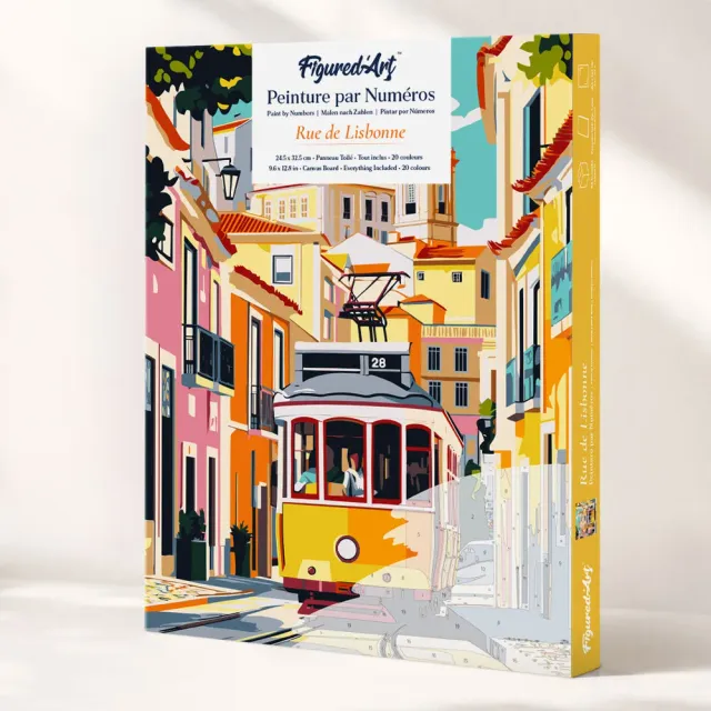 Figured'Art Cadeauset Straten van Lissabon schilderen op nummers 24,5x32,5cm