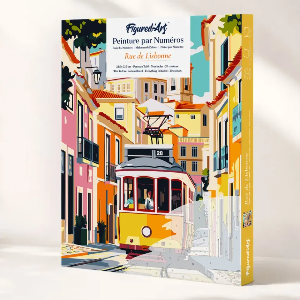 Figured'Art Cadeauset Straten van Lissabon schilderen op nummers 24,5x32,5cm