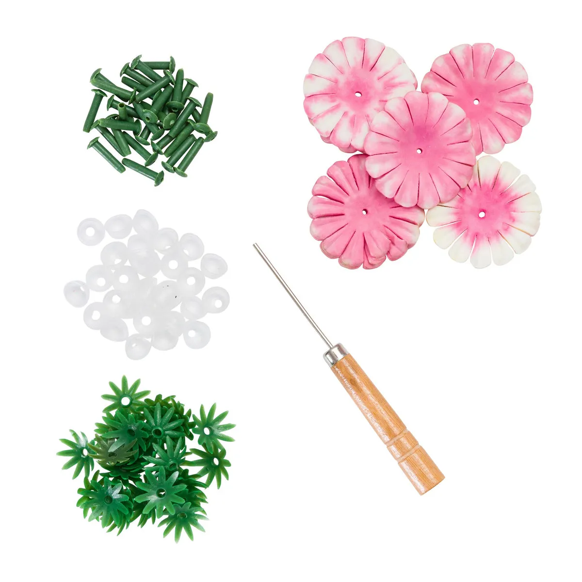 Craft Buddy Cute Camellias bloemen knutselset roze 30 stuks