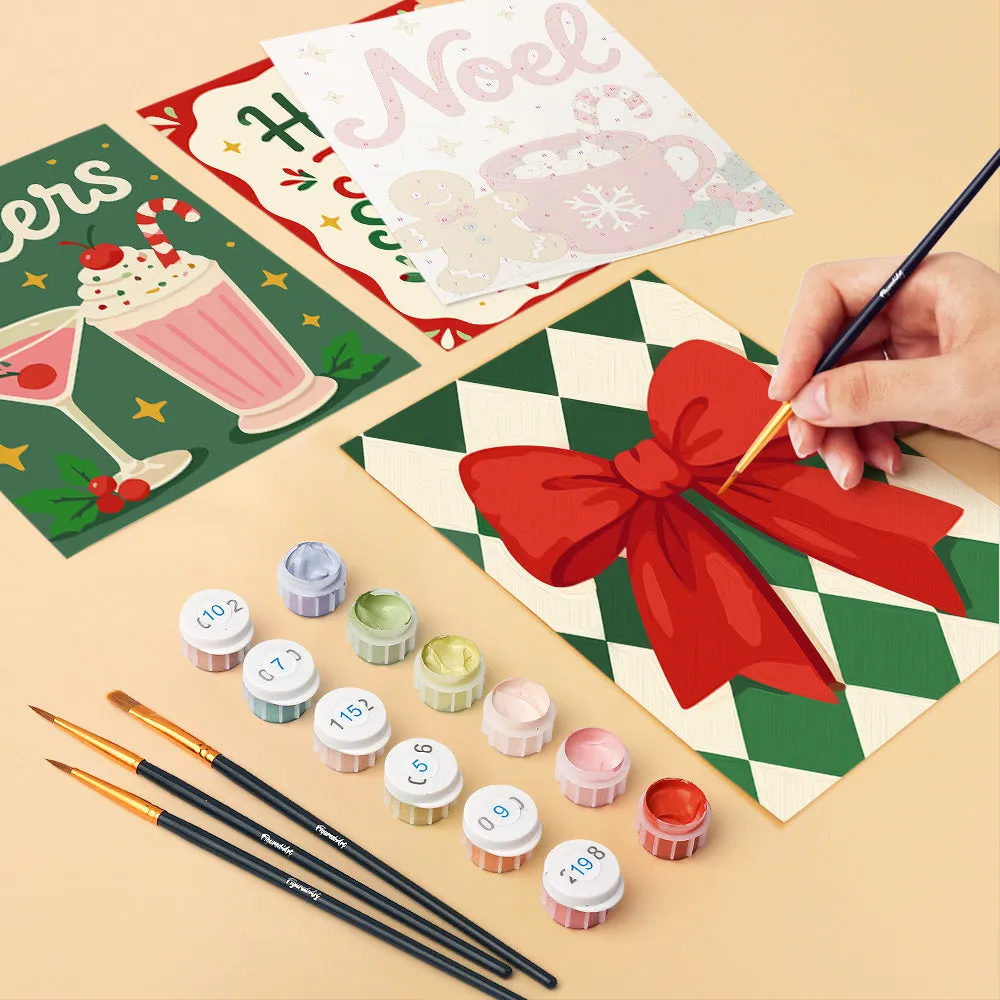 Figured'Art Mini Gezellige kerstsfeer schilderen op nummer 15x20 6 stuks