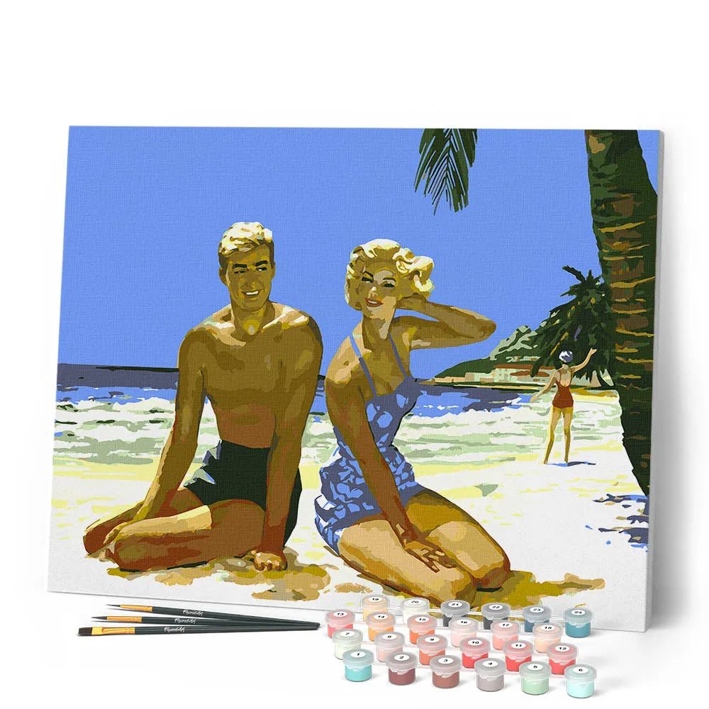 Figured'Art Zeedroom schilderen op nummer 40x50 cm vintage